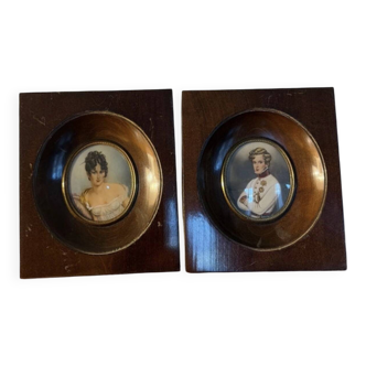 Pair of antique miniatures