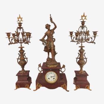 Pendulum fireplace trim and candelabra 1920s