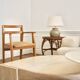 Mid-century armchair in blonde beech