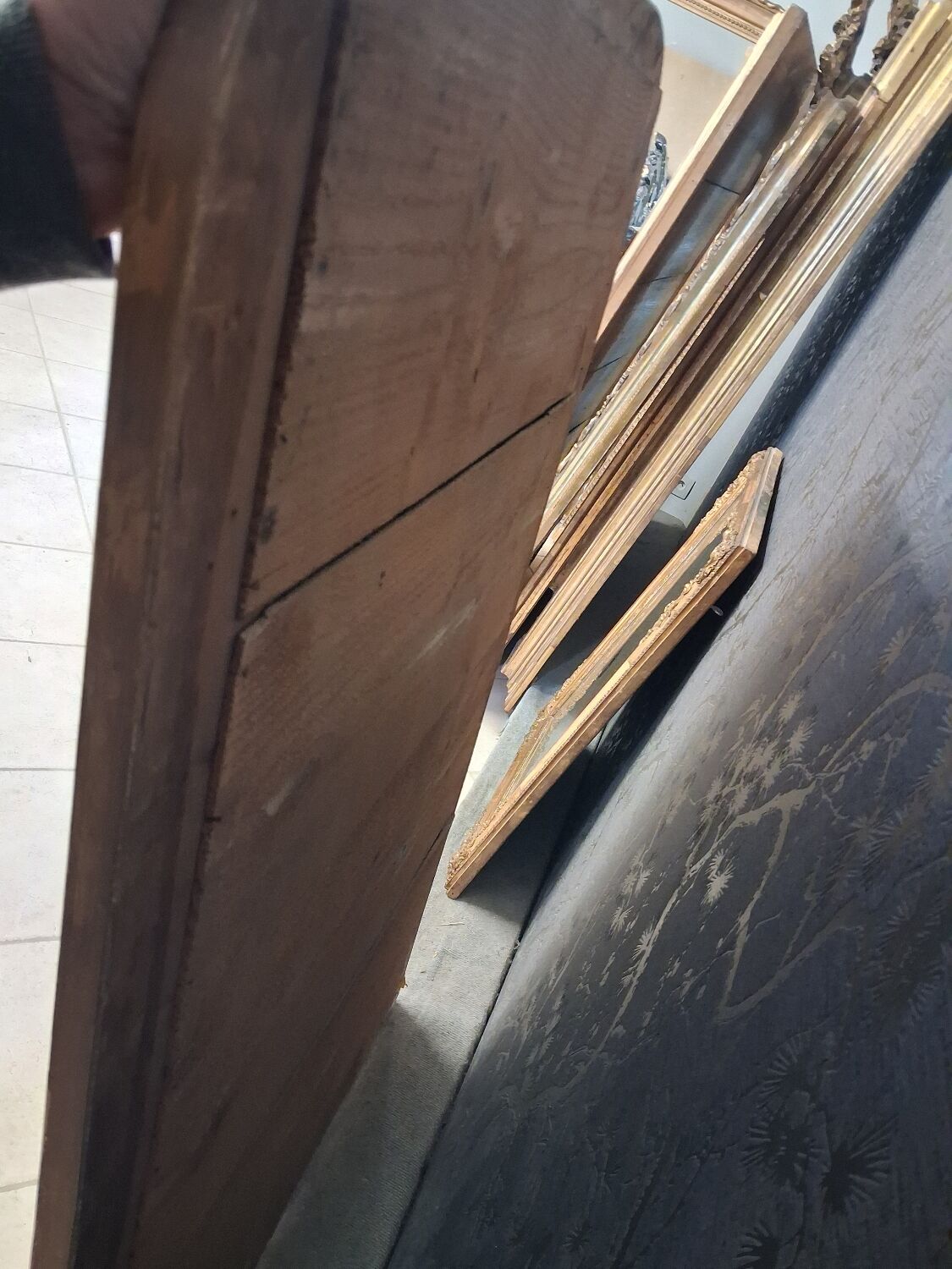 Louis Philippe mirror with pediment 141 x 80