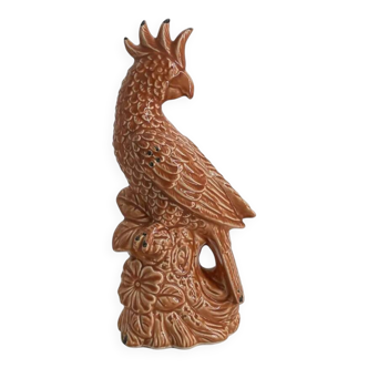 Vintage Ceramic Parrot Sculpture