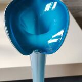Vase Murano Calla. Forme.florale de Fleur d'Arum. Tons bleus. Haut 41 cm