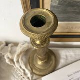 Antique brass candle holder 28 cm