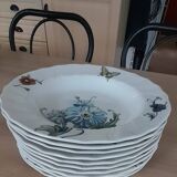 "Bouquet" soup plates, old imperial and royal factory, made in Luxembourg