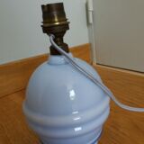 Lampe verre soufflé opaline bleu ciel
