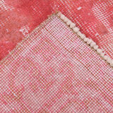 Distressed red turkish vintage rug 303x209 cm