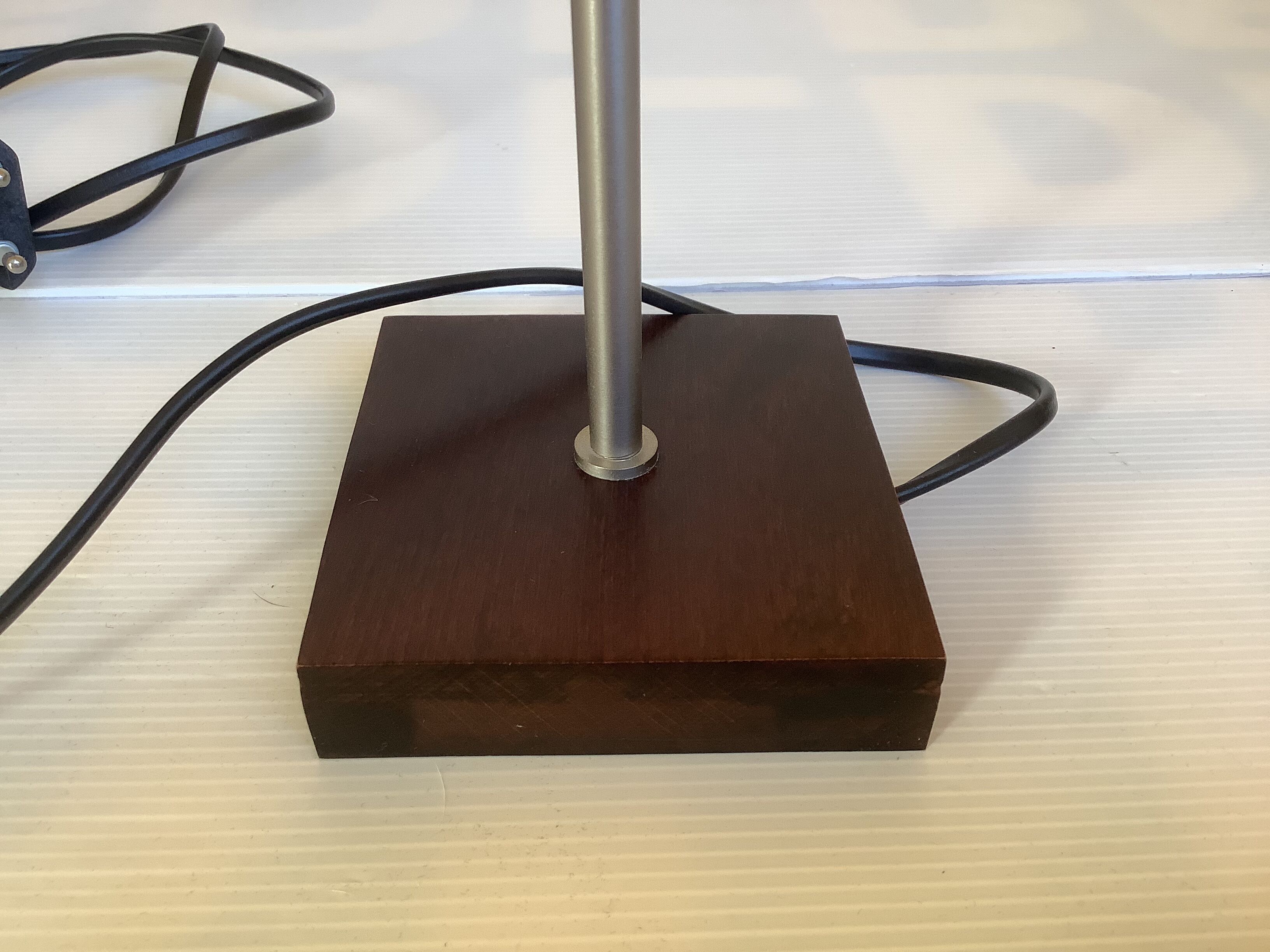 Bellino Italy square wood and metal lamp