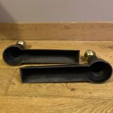 Pair of Napoleon III andirons from the 19th century in cast iron and brass