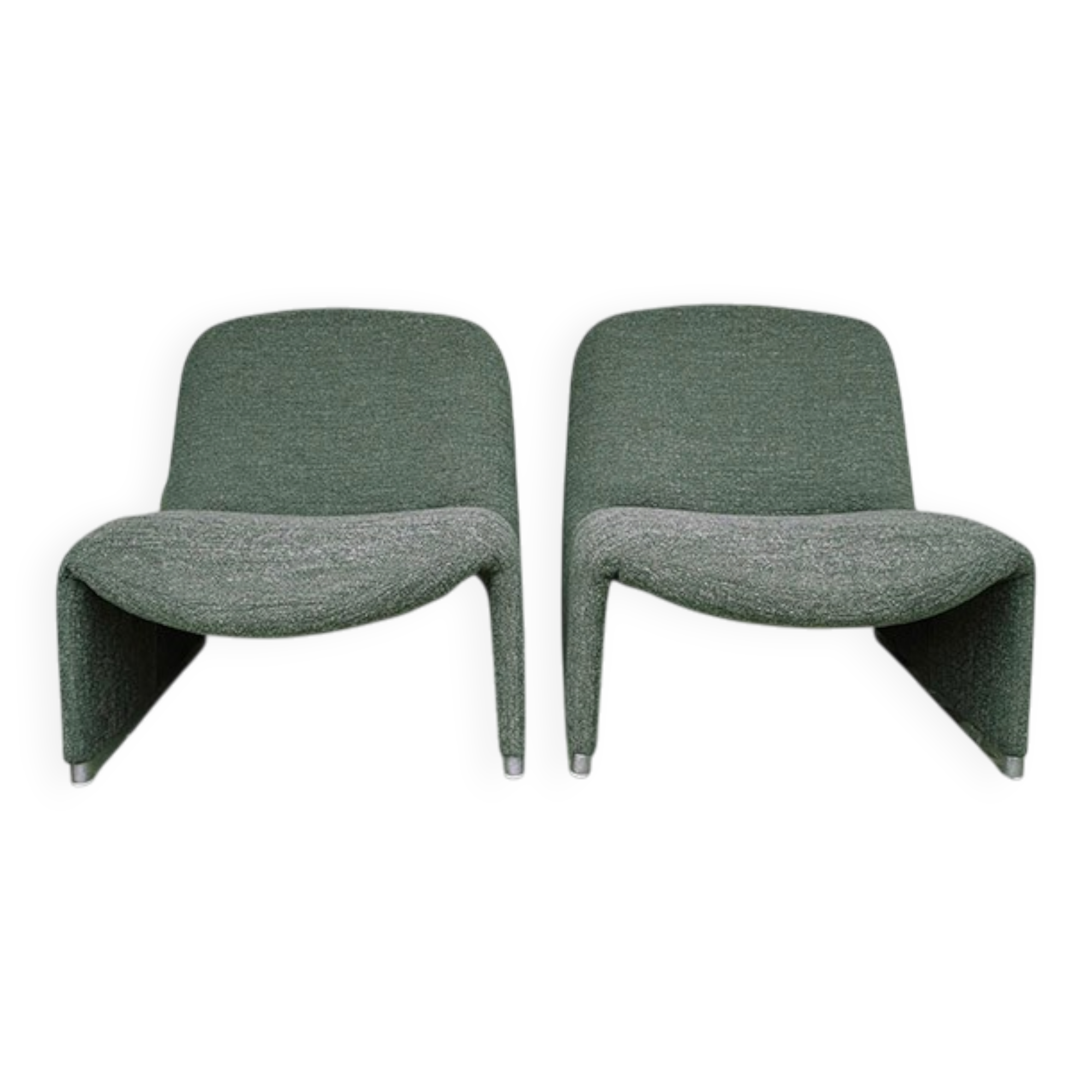 Paire de fauteuils Alky Giancarlo Piretti, Castelli 1970s, bouclé Minotti