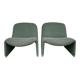 Paire de fauteuils Alky Giancarlo Piretti, Castelli 1970s, bouclé Minotti