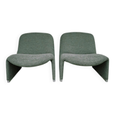 Paire de fauteuils Alky Giancarlo Piretti, Castelli 1970s, bouclé Minotti