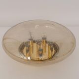 Large smoked glass ceiling light by Limburg, Germany, 1960s.