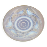Coupe verre moule opalescent art déco faisans verlux france dl