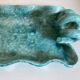 Wavy turquoise glazed earthenware plate 1960 Provence
