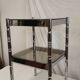 Bedside or side table in chromed steel with green smoked glass from the 70s
