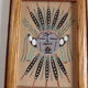 Peinture au sable Navajo vintage dans cadre bois