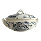 Small old vegetable soup tureen in iron earth "Les Violettes" Salins