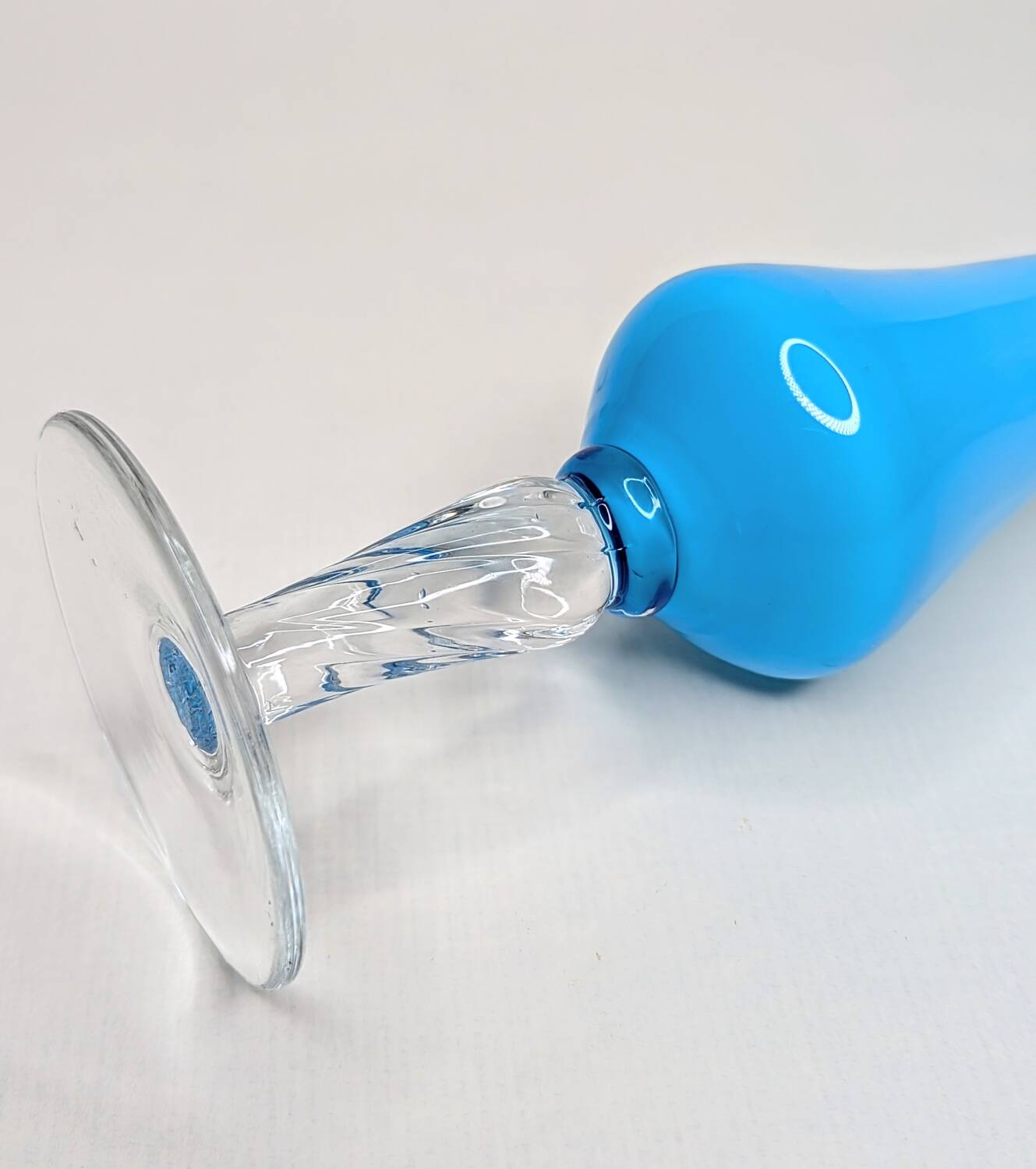 Vintage light blue and white opaline soliflore vase