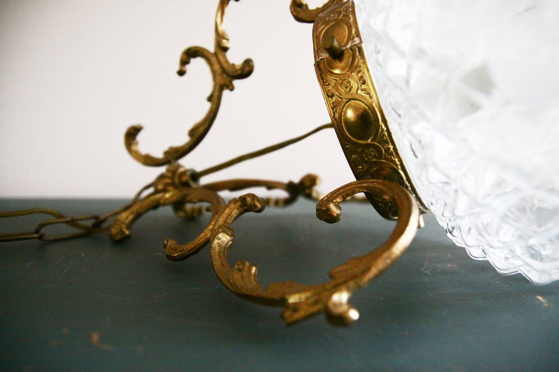 Chiseled glass chandelier
