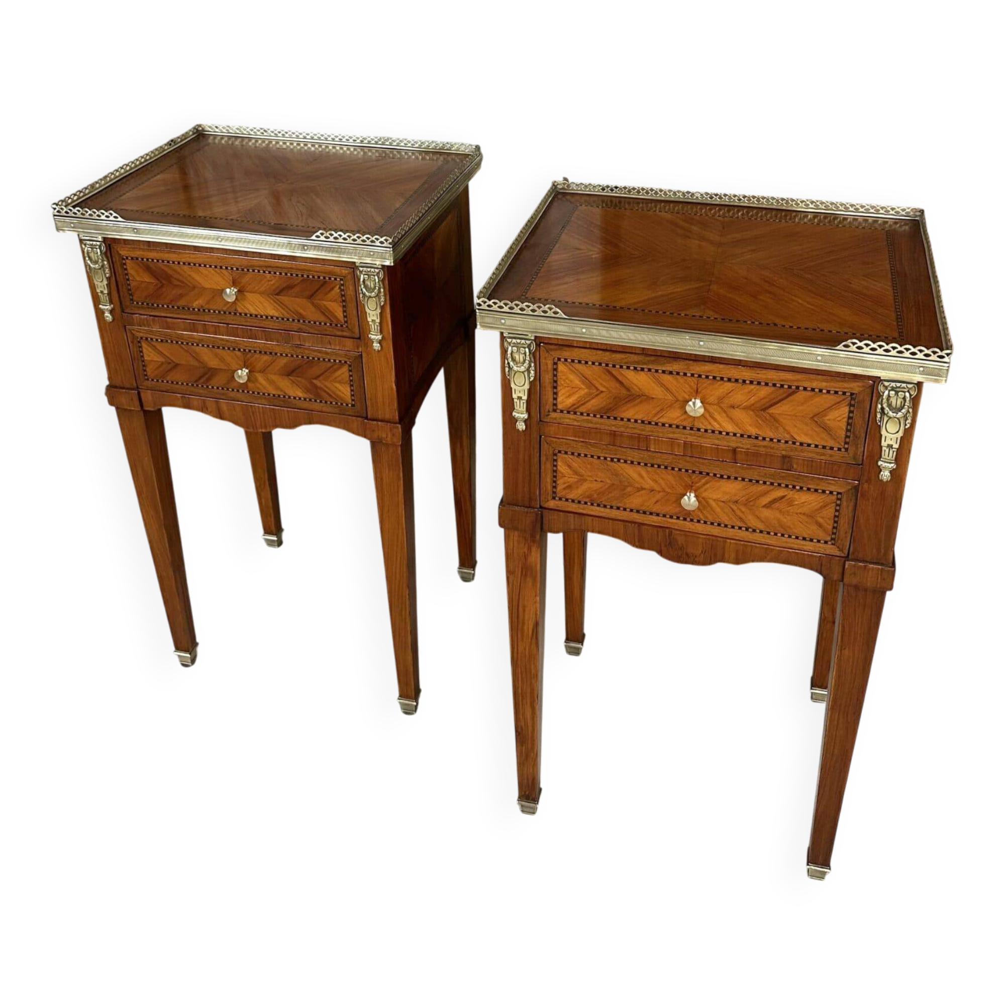 Pair of bedside tables in Louis XVI style circa 1960-70