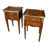 Pair of bedside tables in Louis XVI style circa 1960-70