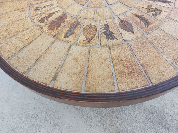Table basse en céramique de Roger Capron modèle Herbier