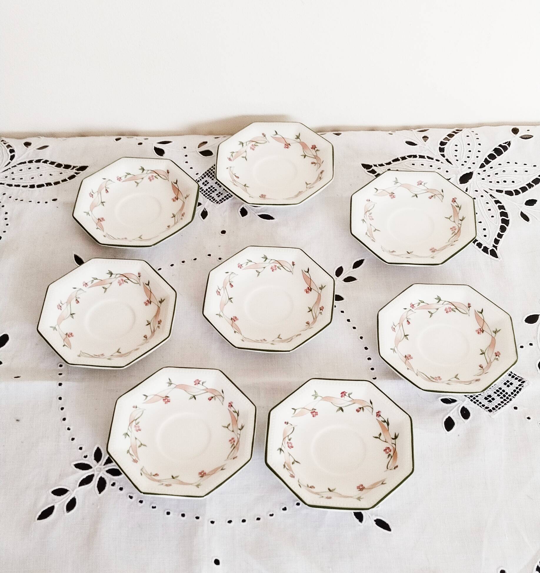 8 "Johnson Brothers" English porcelain saucers or coasters
