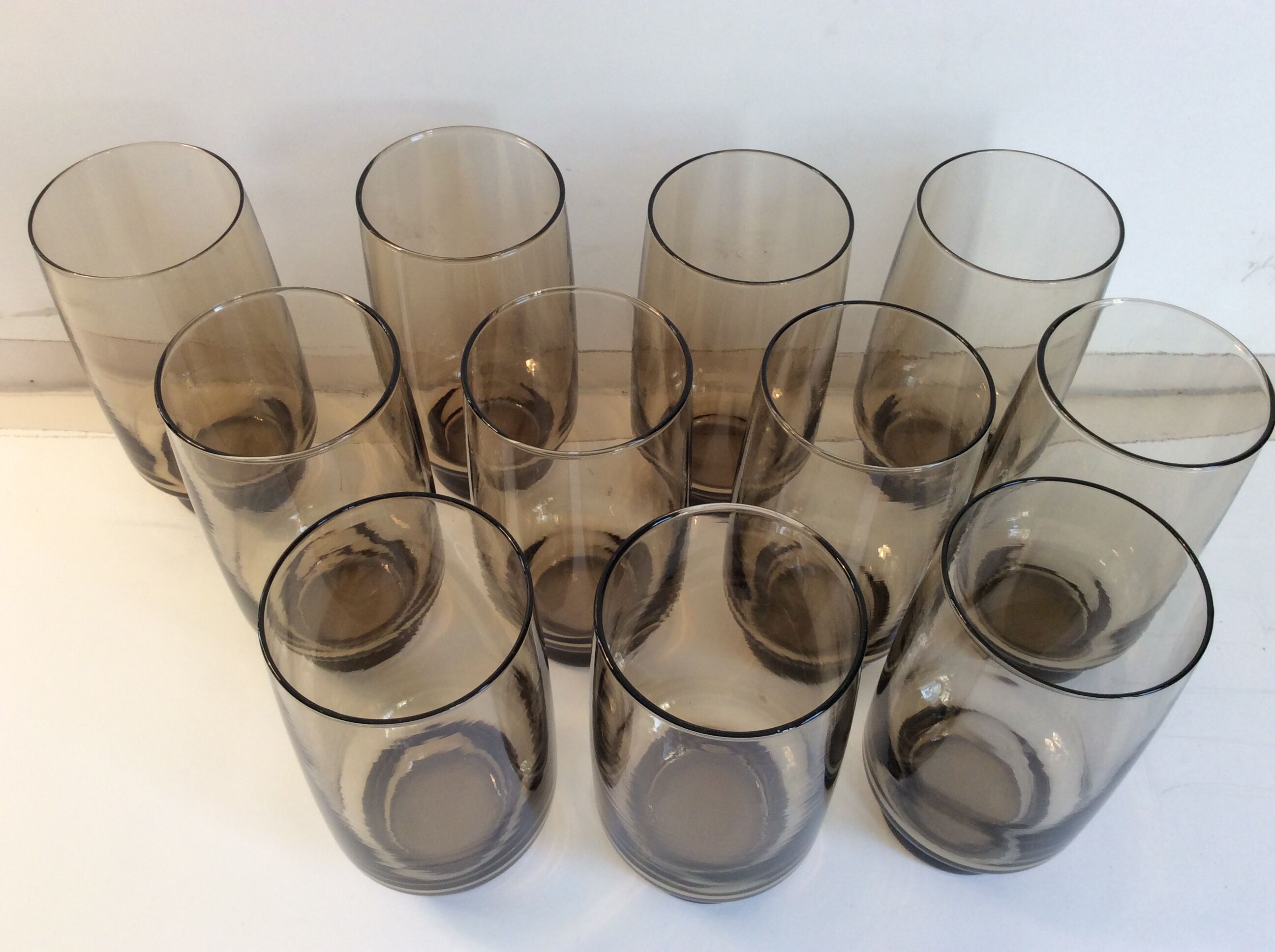 11 vintage smoked glasses