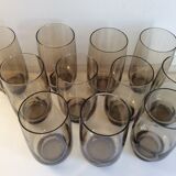 11 vintage smoked glasses