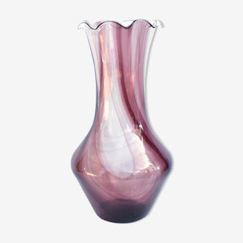 1970s glass vase, Farbglashutte Lauscha Thüringen, Germany