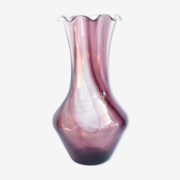 Vase en verre des années 1970, Farbglashutte Lauscha Thüringen, Allemagne