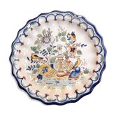 Assiette faïence de Nevers Montagnon n°14 carafe et oiseaux