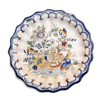 Assiette faïence de Nevers Montagnon n°14 carafe et oiseaux