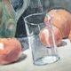 Still Life "Pottery" watercolor signed L.Roland