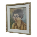 Watercolor on paper framed under glass signed N Trung Tin 61 X 53.5 cm