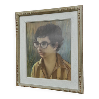 Aquarelle sur papier encadrée sous verre signée N Trung Tin  61 X 53,5 cm