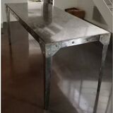 Large riveted metal high table Eiffel style