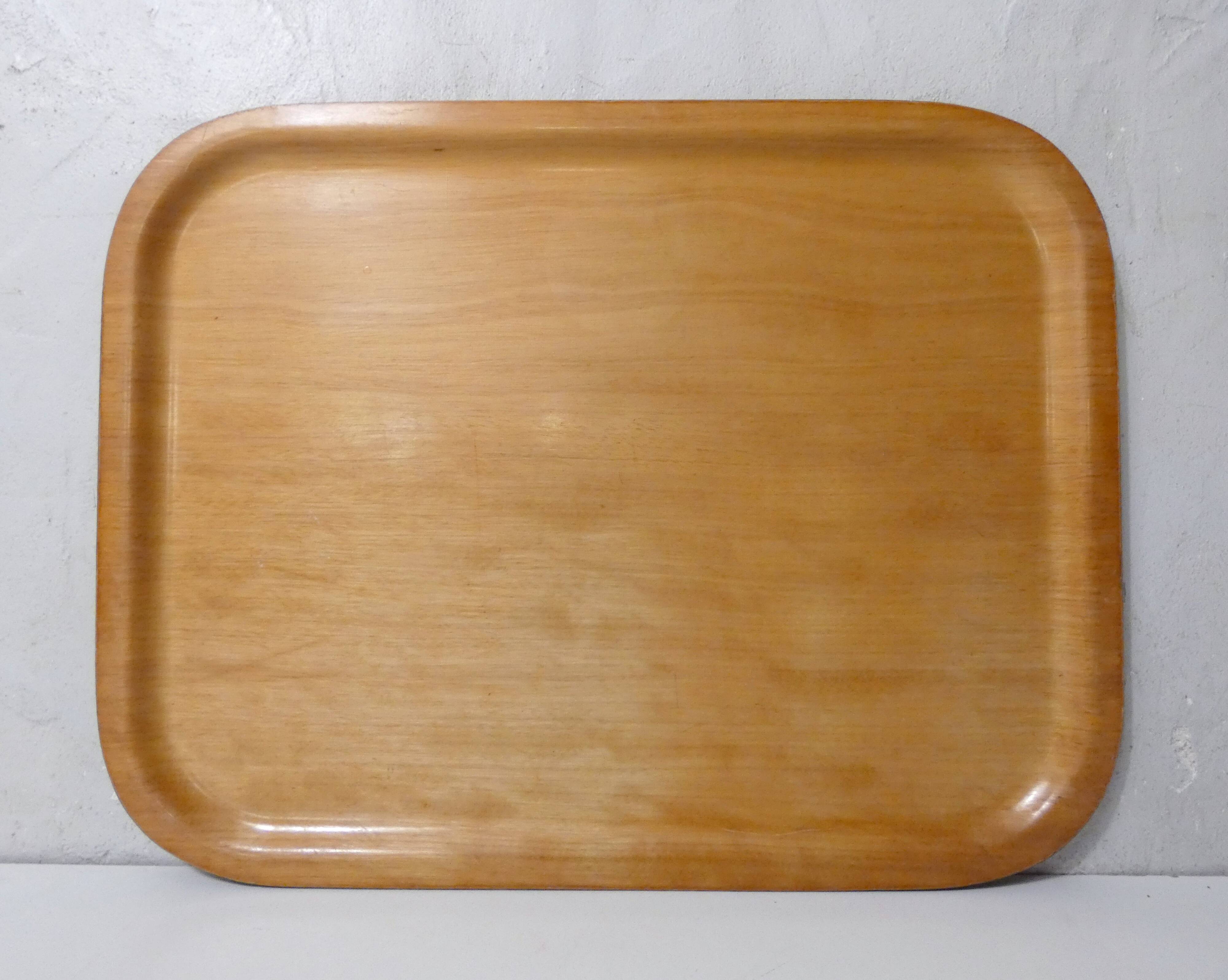 vintage wooden PLATEX plateau