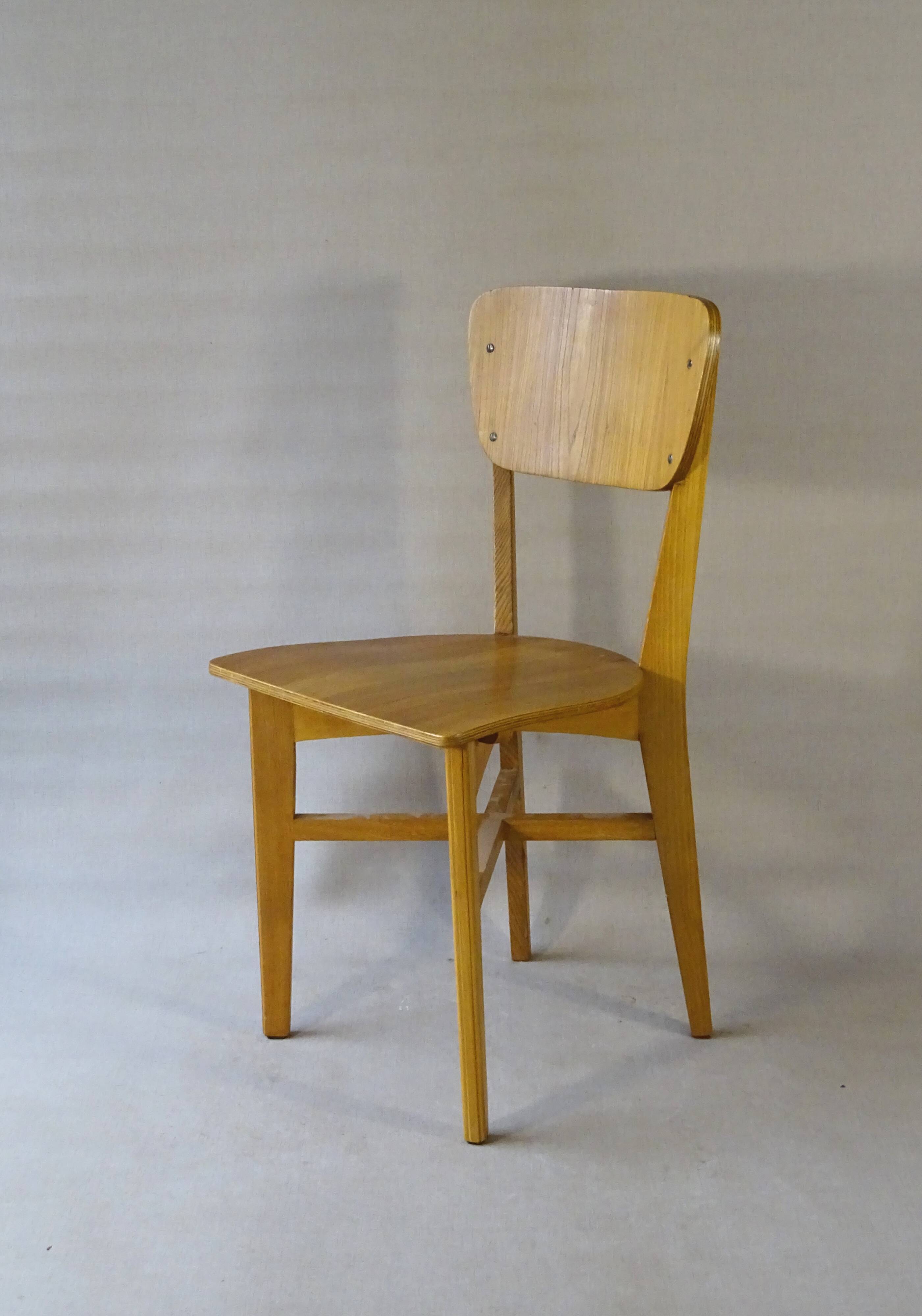 Set of 4 Prouvé "Recontruction" style chairs - reissued 1980 -