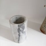 Cylindrical marble vase