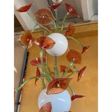 Contemporary flowers murano glass cascade chandelier