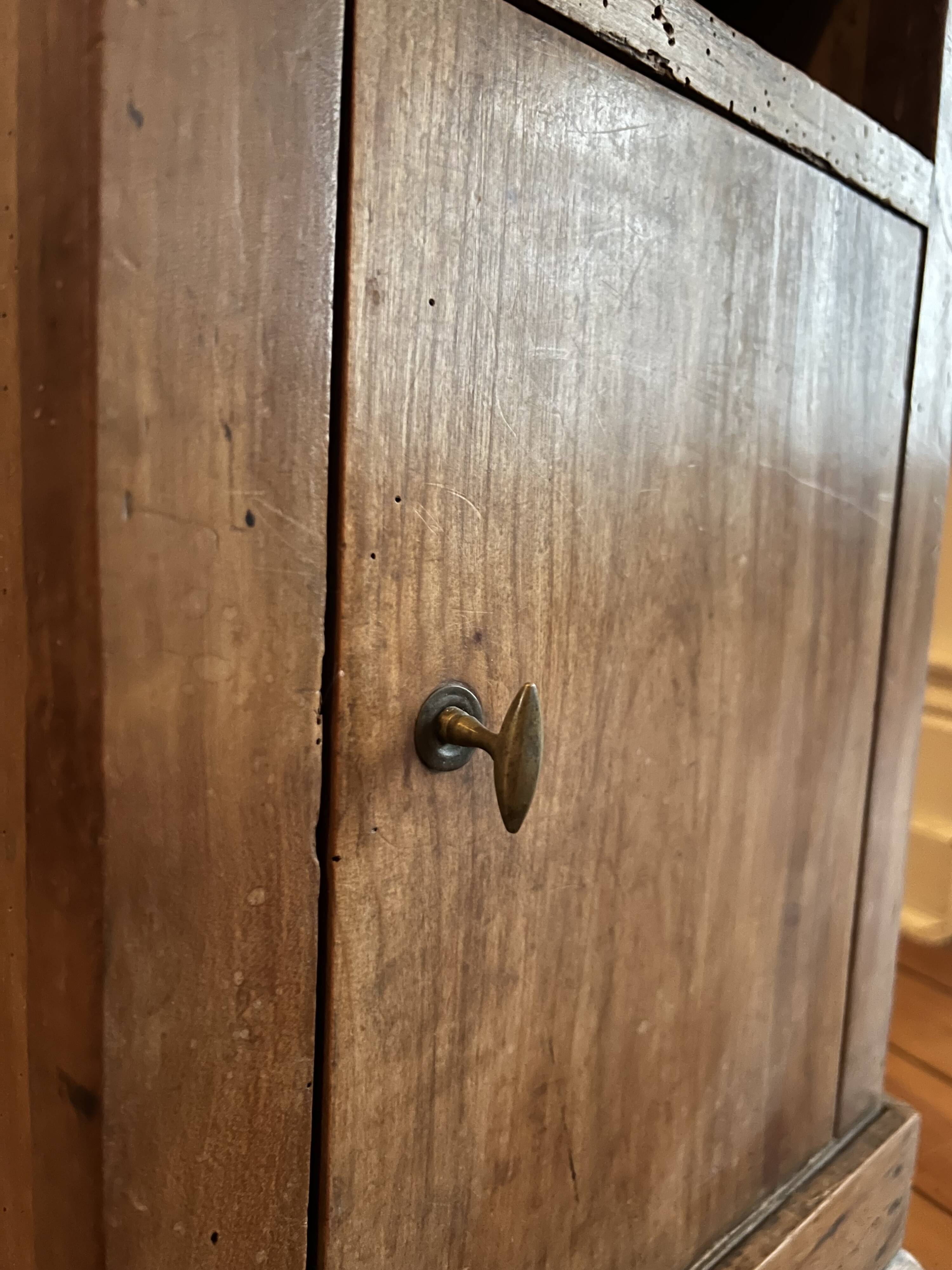 Old wooden bedside table