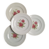 Assiettes plates fleurs vintage