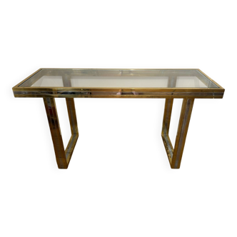 1970s gold-plated brass console by Roméo REGA