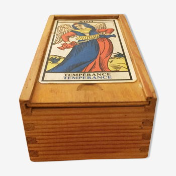 Tarot deck and wooden box therein