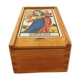 Tarot deck and wooden box therein