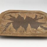 Rectangular DENBAC flamed stoneware tray, early 20th century