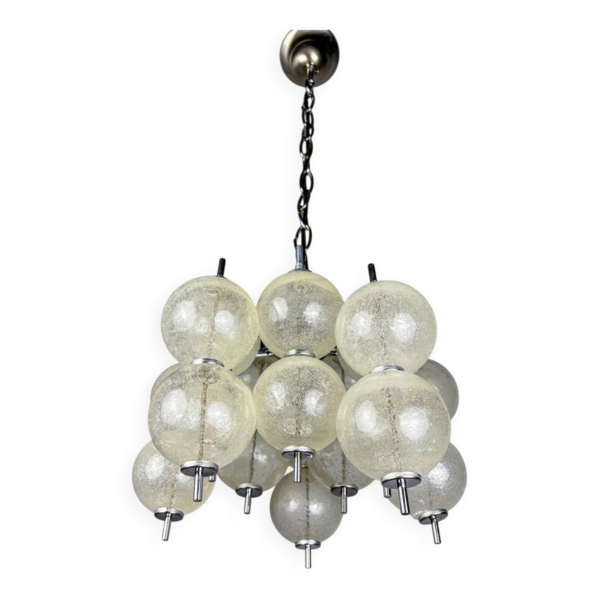 "Sterrenbeeld" Murano bubbled glass chandelier by Raak, Netherlands, 1960s