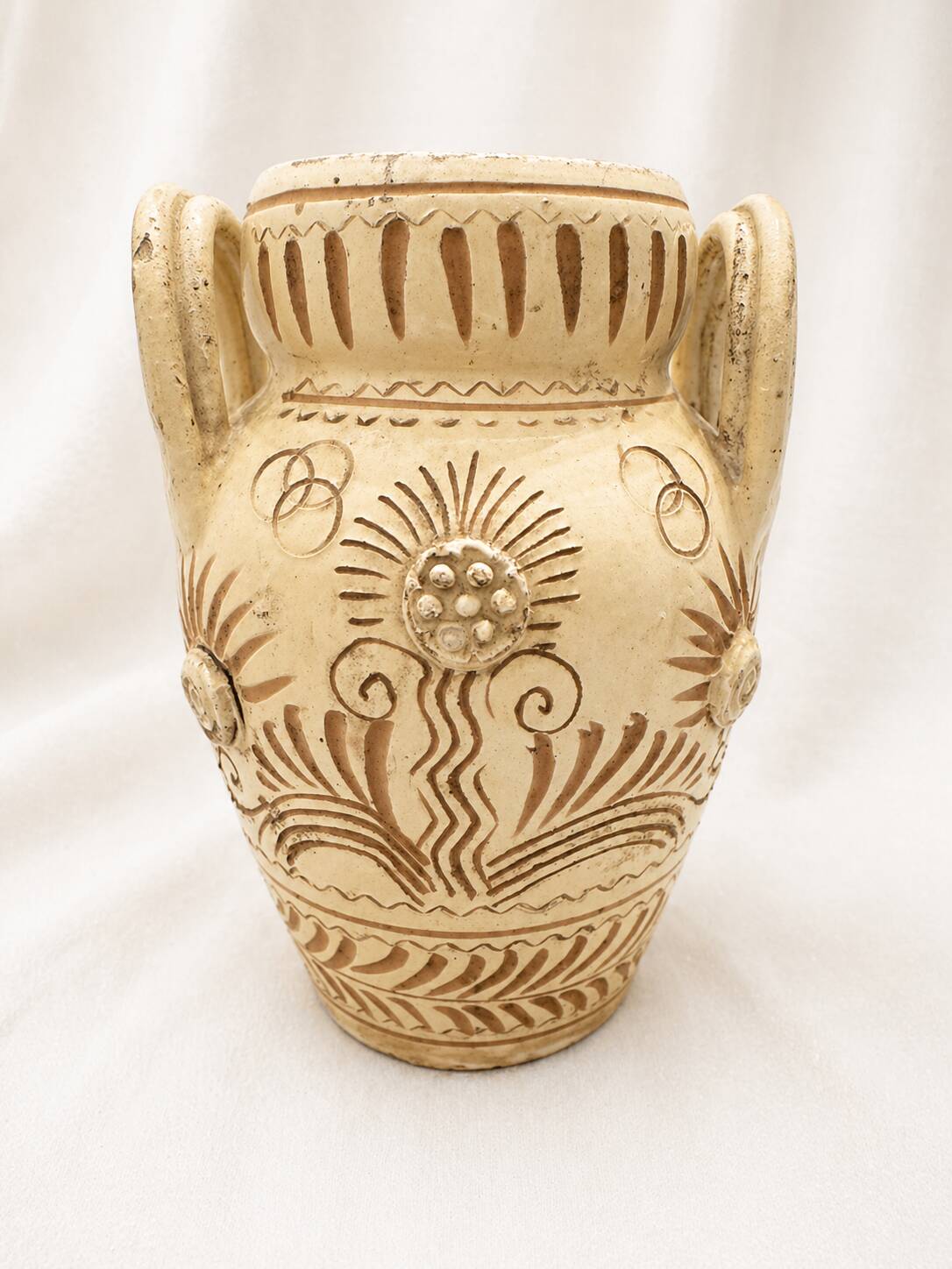 Sgraffito Neo-Archaic Vase - Signed FF Fanciullacci, 1950