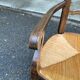 19th-century solid wood straw chair 111cm